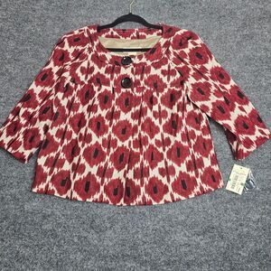 Michael Kors 100% Linen 3/4 Sleeve Swing Jacket Blazer size Large NEW NWT